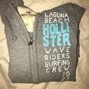 Hollister gray zip-up sweatshirt